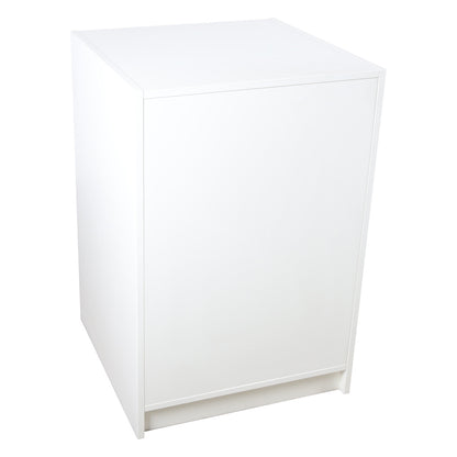 Solido White Till Unit with Lockable Cupboard and Shelf