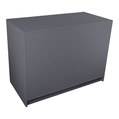 Solido Dark Grey Wrap Counter with Lockable Cupboard and Shelf
