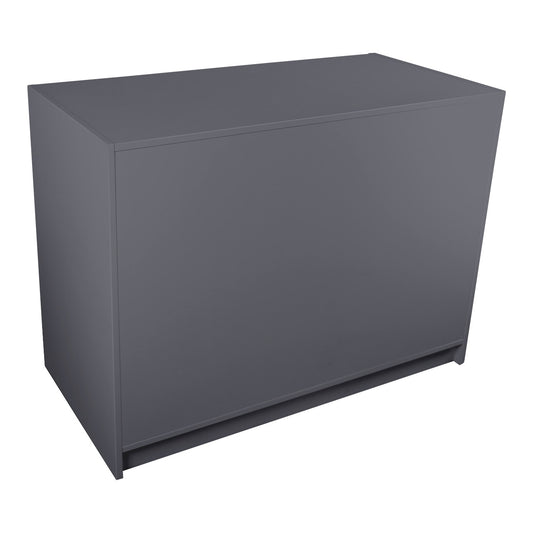 Solido Dark Grey Wrap Counter with Lockable Cupboard and Shelf