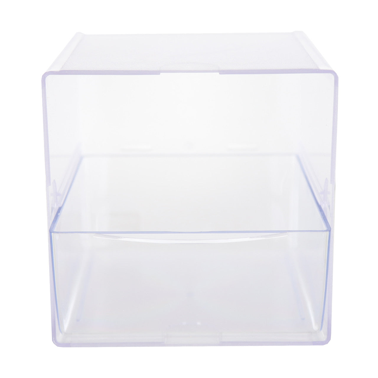 Clear Single Drawer Stackable Cube Storage Container - H152 x W152 x D184 mm