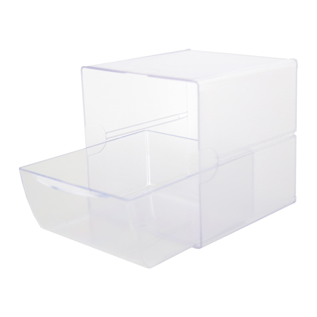 Clear Single Drawer Stackable Cube Storage Container - H152 x W152 x D184 mm