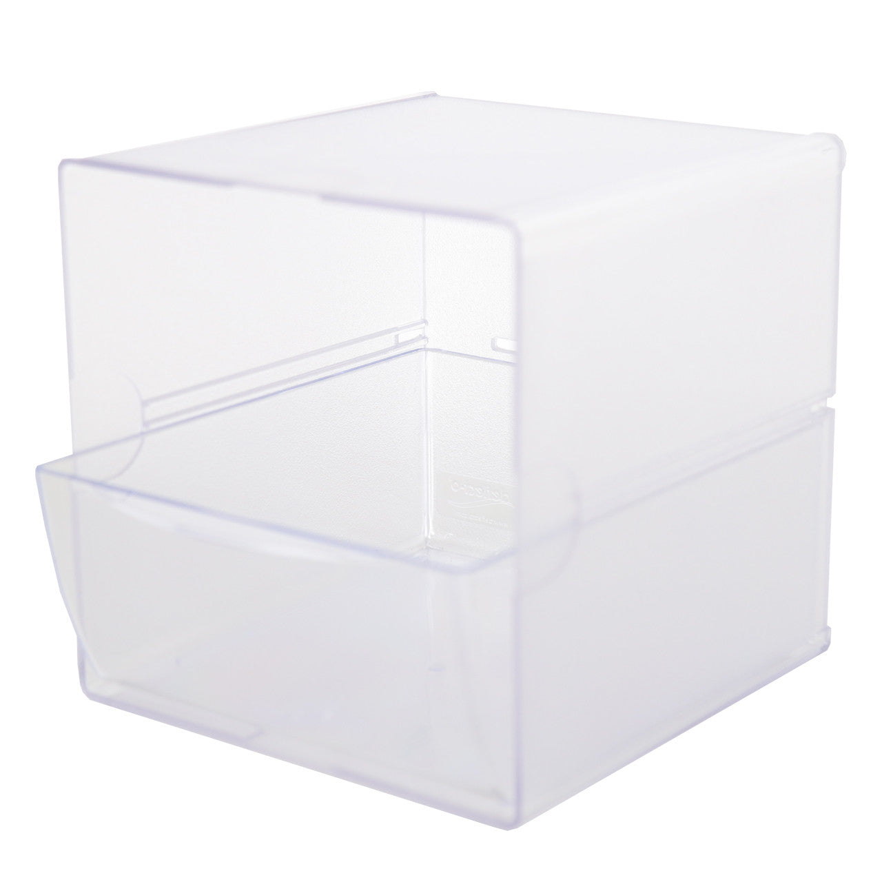Clear Single Drawer Stackable Cube Storage Container - H152 x W152 x D184 mm