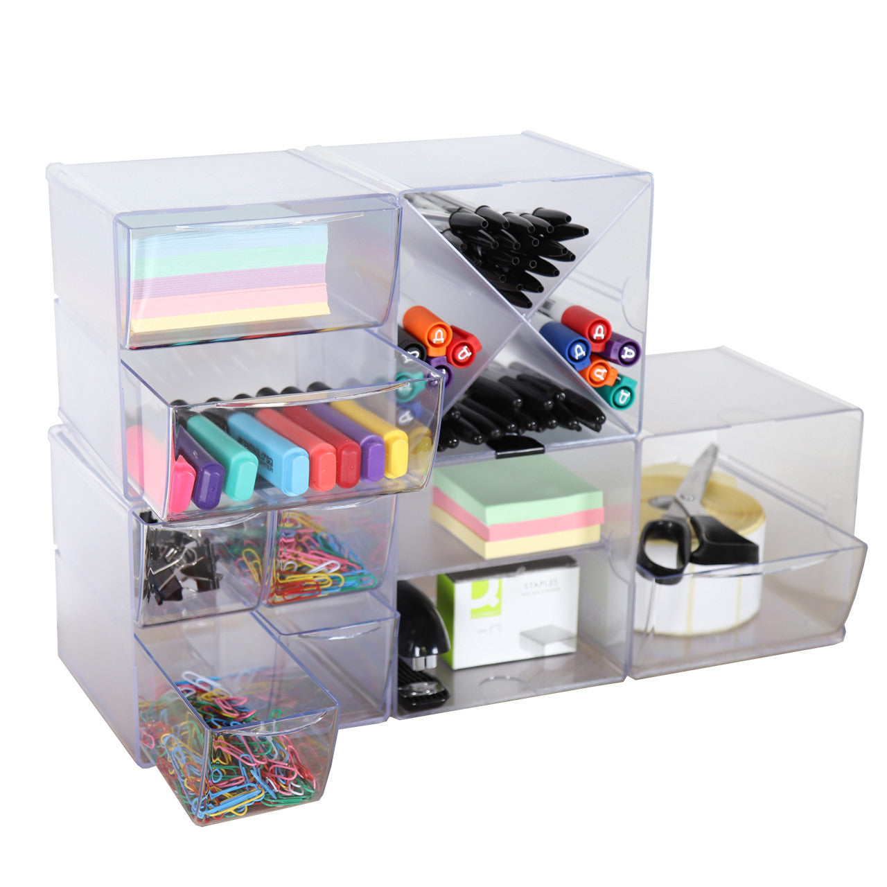 Clear Single Shelf Stackable Cube Storage Container - H152 x W152 x D152 mm