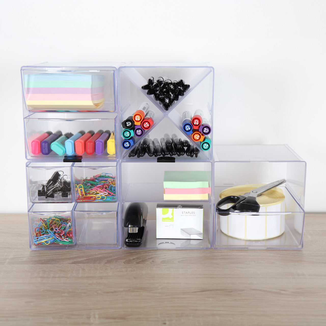 Clear Single Shelf Stackable Cube Storage Container - H152 x W152 x D152 mm