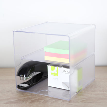 Clear Single Shelf Stackable Cube Storage Container - H152 x W152 x D152 mm