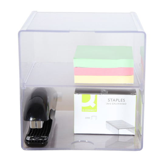 Clear Single Shelf Stackable Cube Storage Container - H152 x W152 x D152 mm