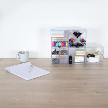 Clear X Divider Stackable Cube Storage Container - H152 x W152 x D152 mm