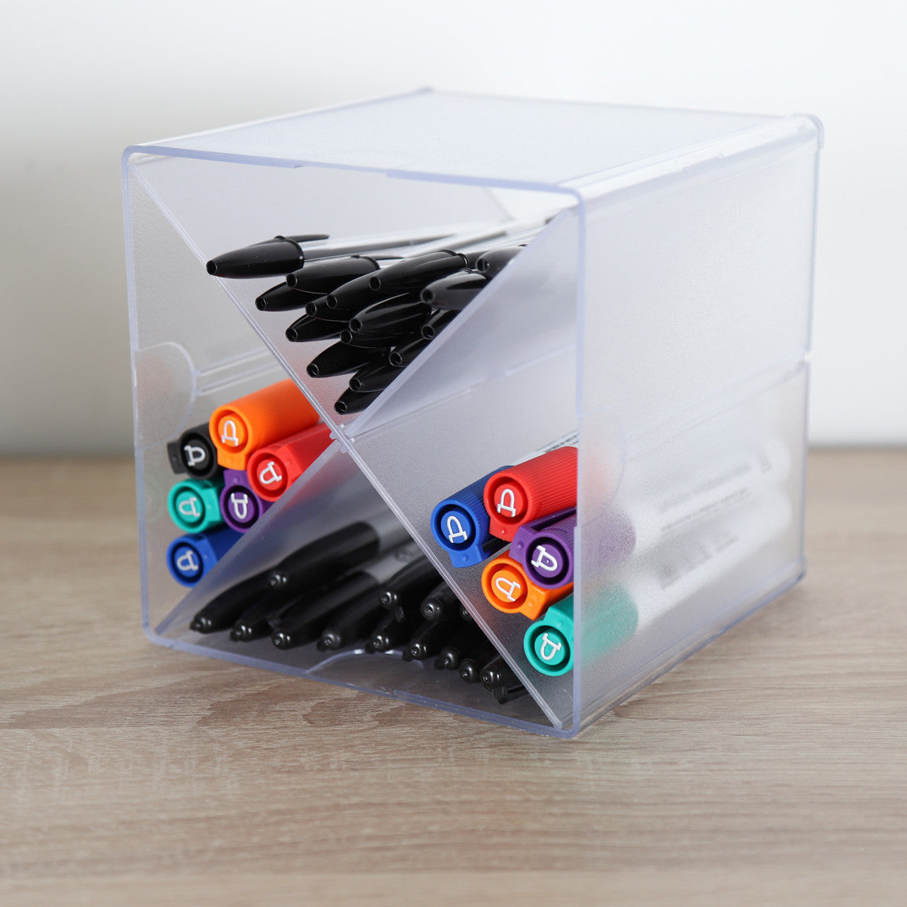 Clear X Divider Stackable Cube Storage Container - H152 x W152 x D152 mm