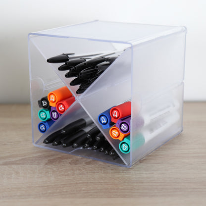 Clear X Divider Stackable Cube Storage Container - H152 x W152 x D152 mm