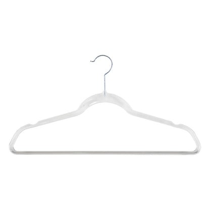Clear Plastic Hangers with Trouser Bar and Shoulder Notches - 45cm