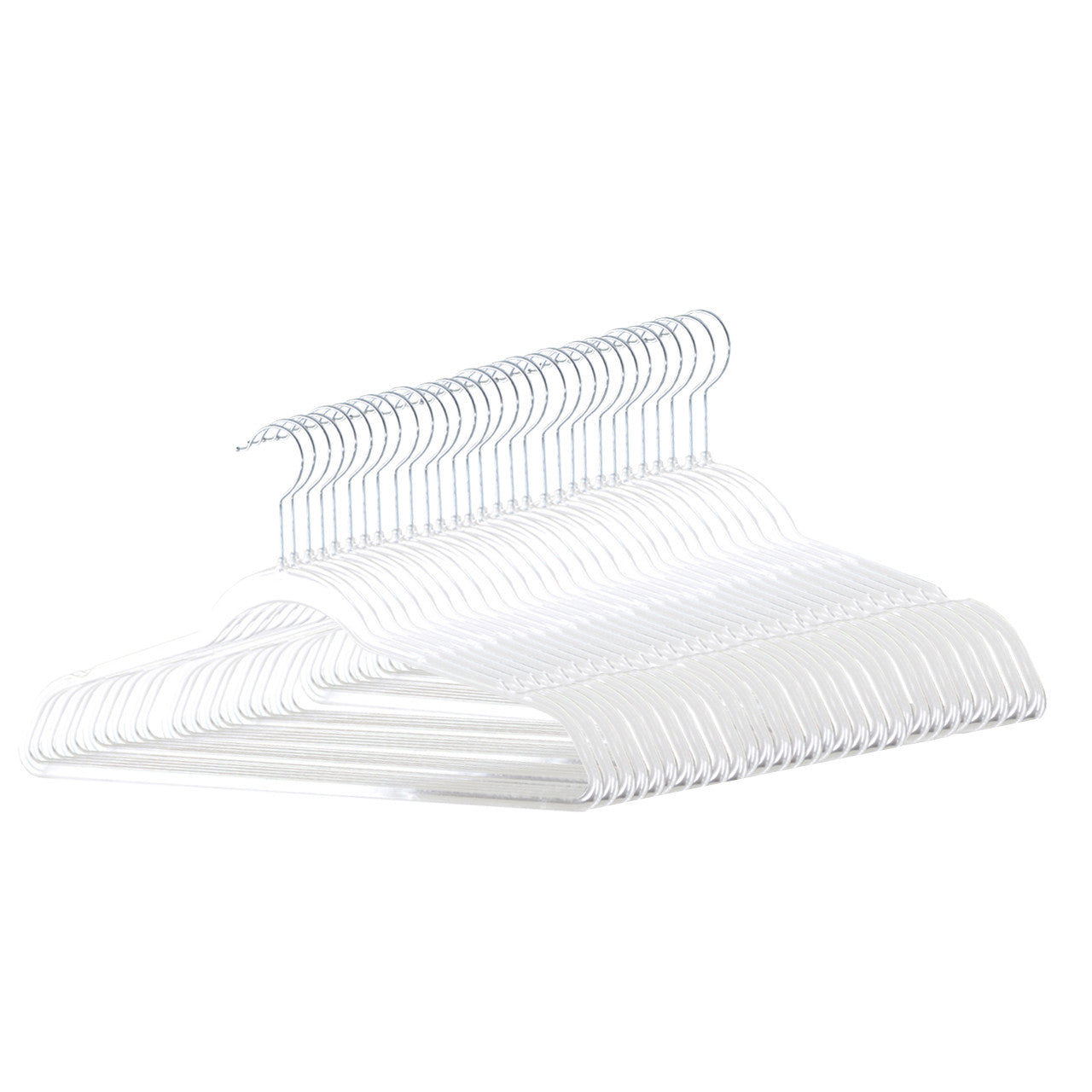 Clear Plastic Hangers with Trouser Bar and Shoulder Notches - 45cm