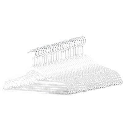 Clear Plastic Hangers with Trouser Bar and Shoulder Notches - 45cm