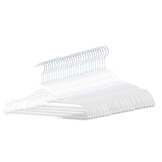 Clear Plastic Hangers with Trouser Bar and Shoulder Notches - 45cm