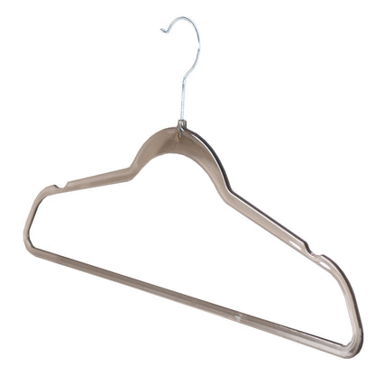 Clear Plastic Grey Hangers with Trouser Bar and Shoulder Notches - 45cm