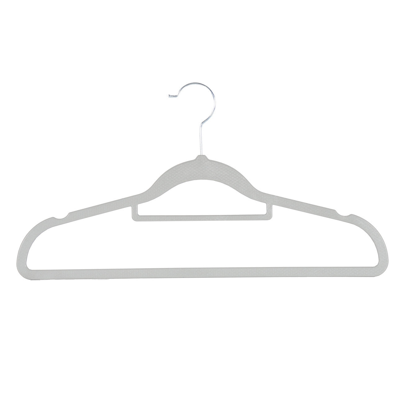 Textured Grey Plastic Hangers with Belt Bar - 40cm