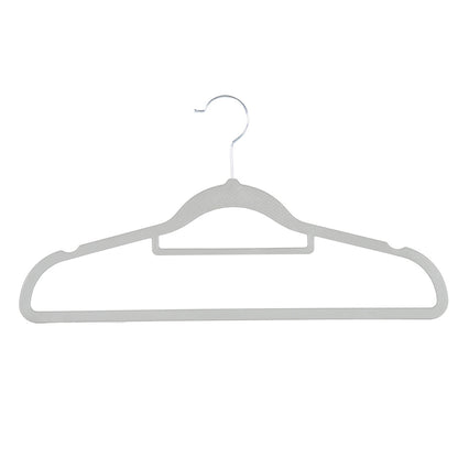 Textured Grey Plastic Hangers with Belt Bar - 40cm