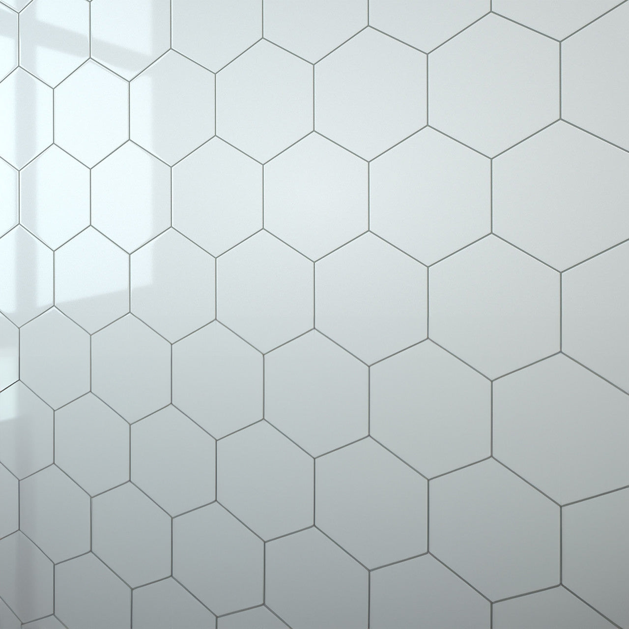White Hexagon Wall Panel