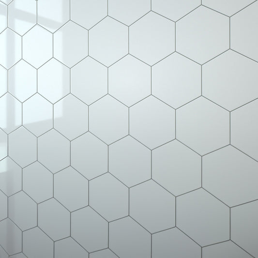 White Hexagon Wall Panel