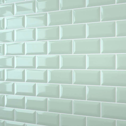 Glass Green Bevel Metro Wall Panel