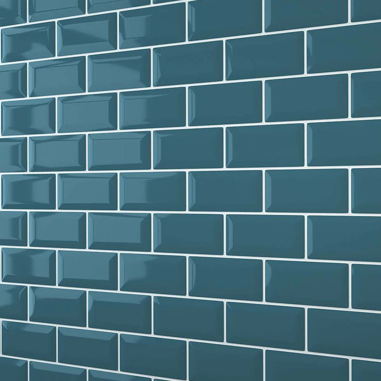 Teal Blue Bevel Metro Wall Panel