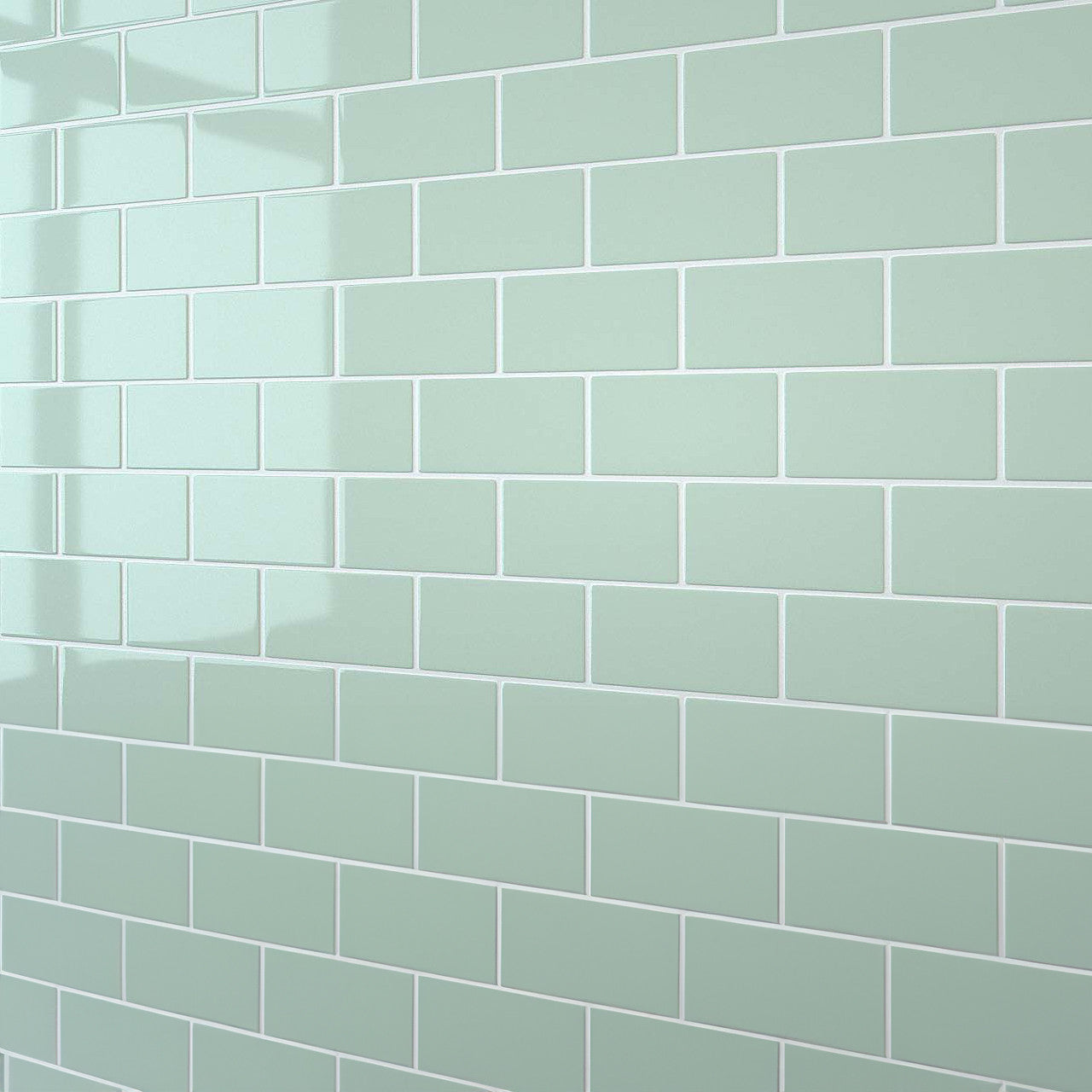 Glass Green Flat Metro Wall Panel