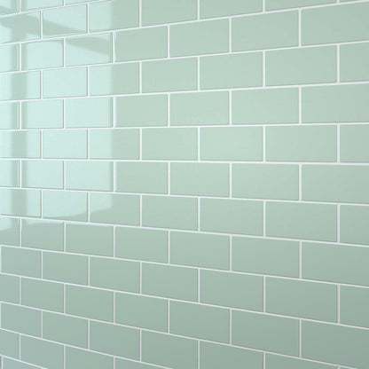 Glass Green Flat Metro Wall Panel