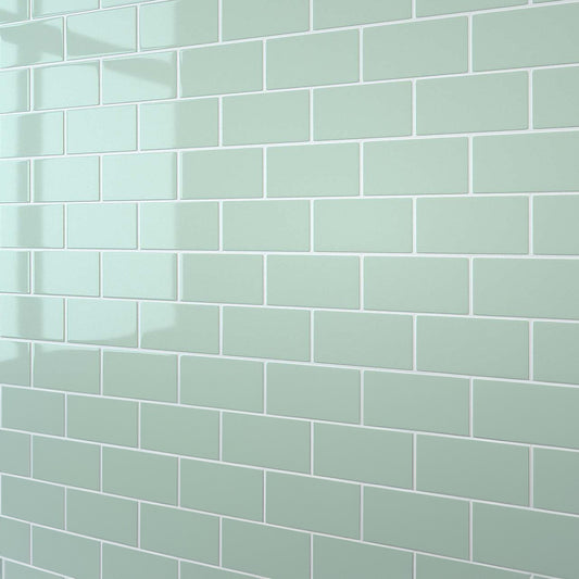 Glass Green Flat Metro Wall Panel