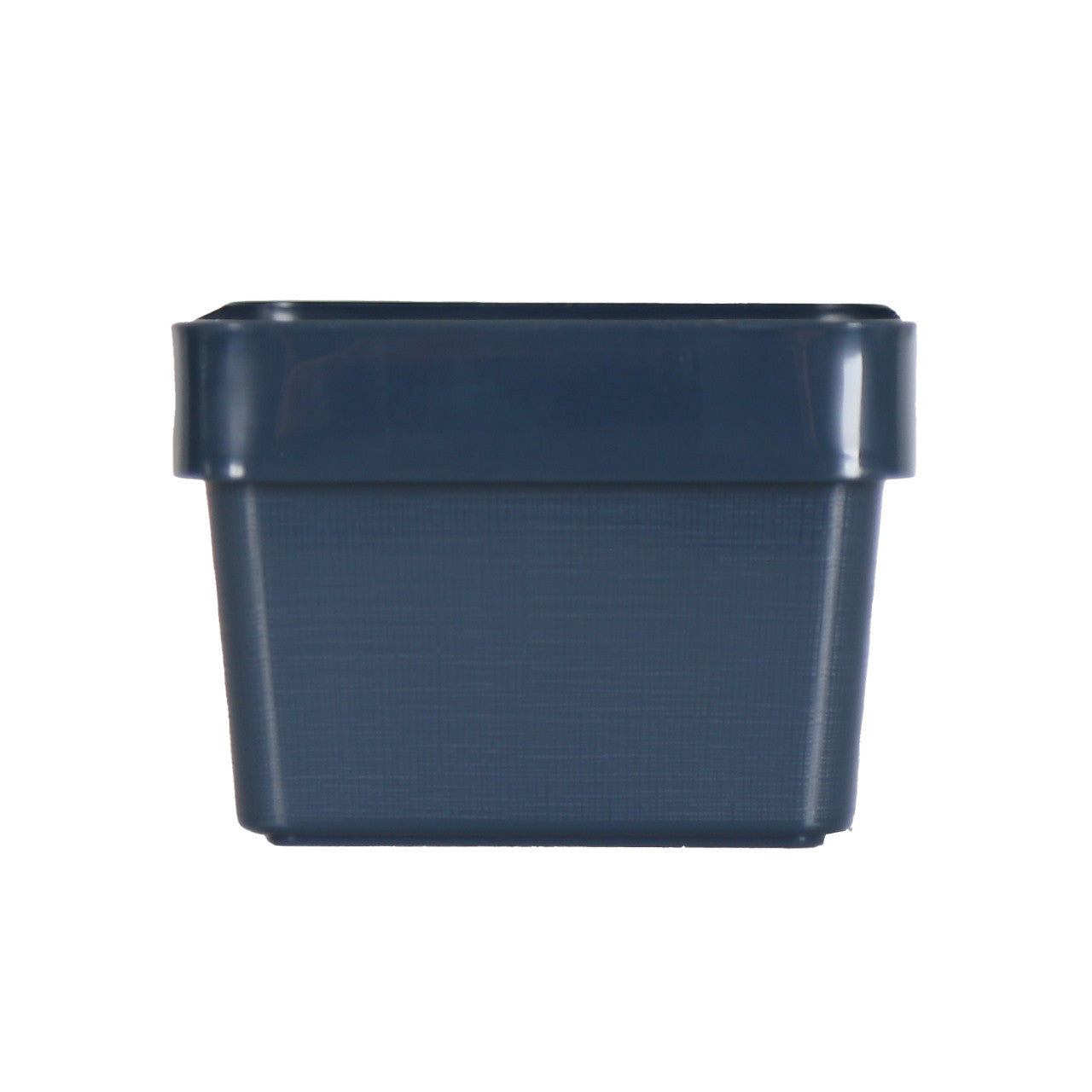 3 x Blue Linen Texture Small Storage Baskets