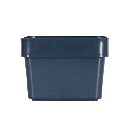 3 x Blue Linen Texture Small Storage Baskets