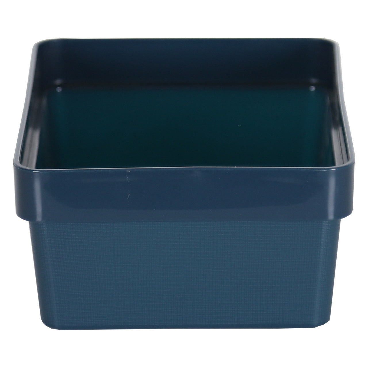 3 x Blue Linen Texture Medium Storage Baskets