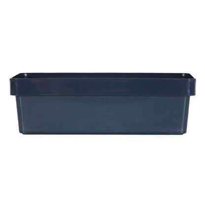 3 x Blue Linen Texture Large Storage Baskets