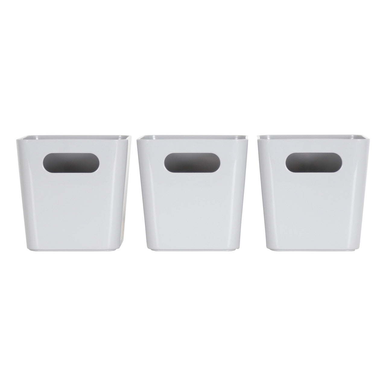 3 x Grey Square Storage Baskets