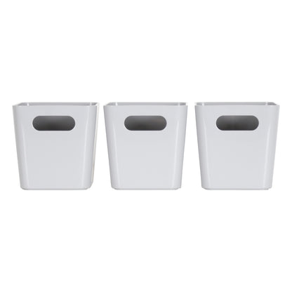 3 x Grey Square Storage Baskets