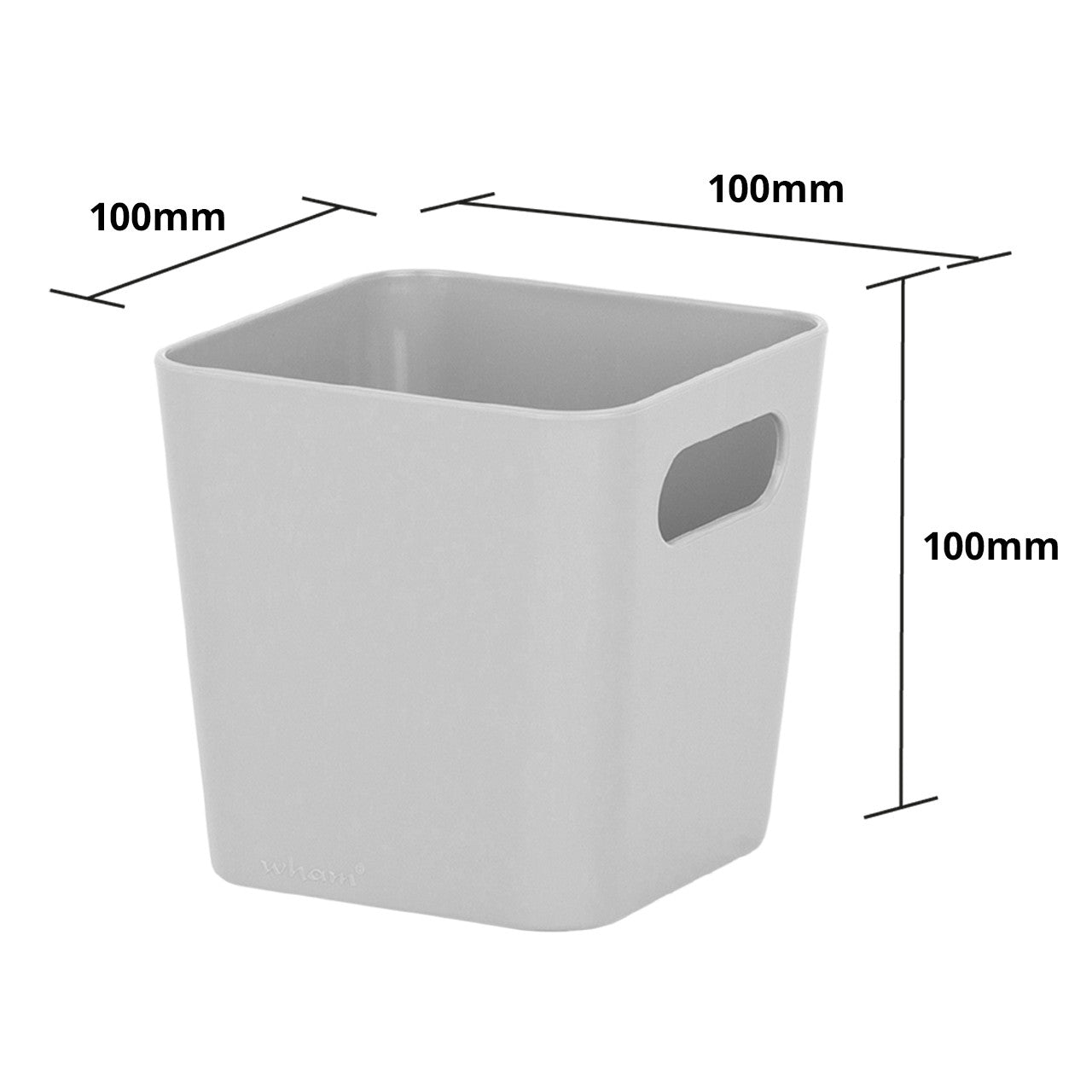 3 x Grey Square Storage Baskets