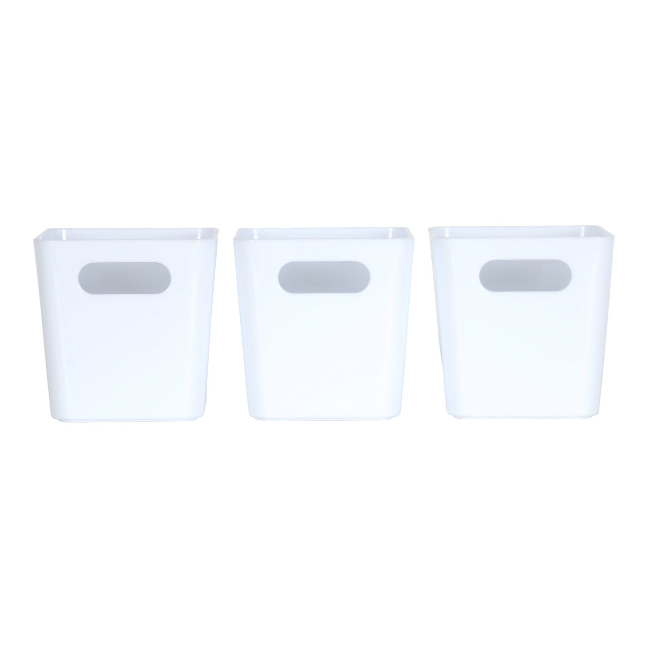 3 x White Square Storage Baskets