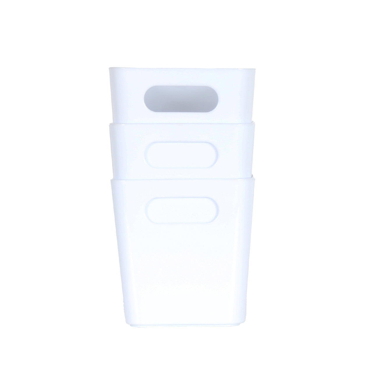 3 x White Square Storage Baskets
