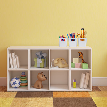 3 x White Square Storage Baskets