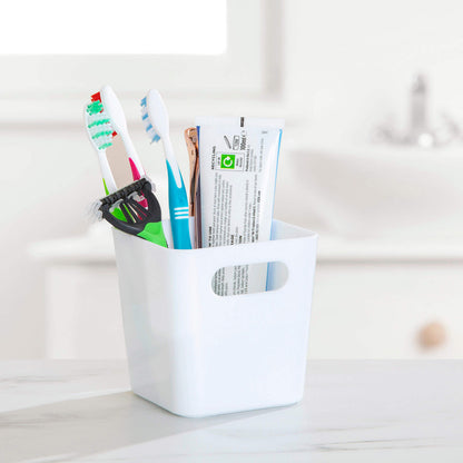 3 x White Square Storage Baskets