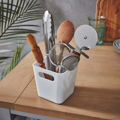 3 x White Square Storage Baskets