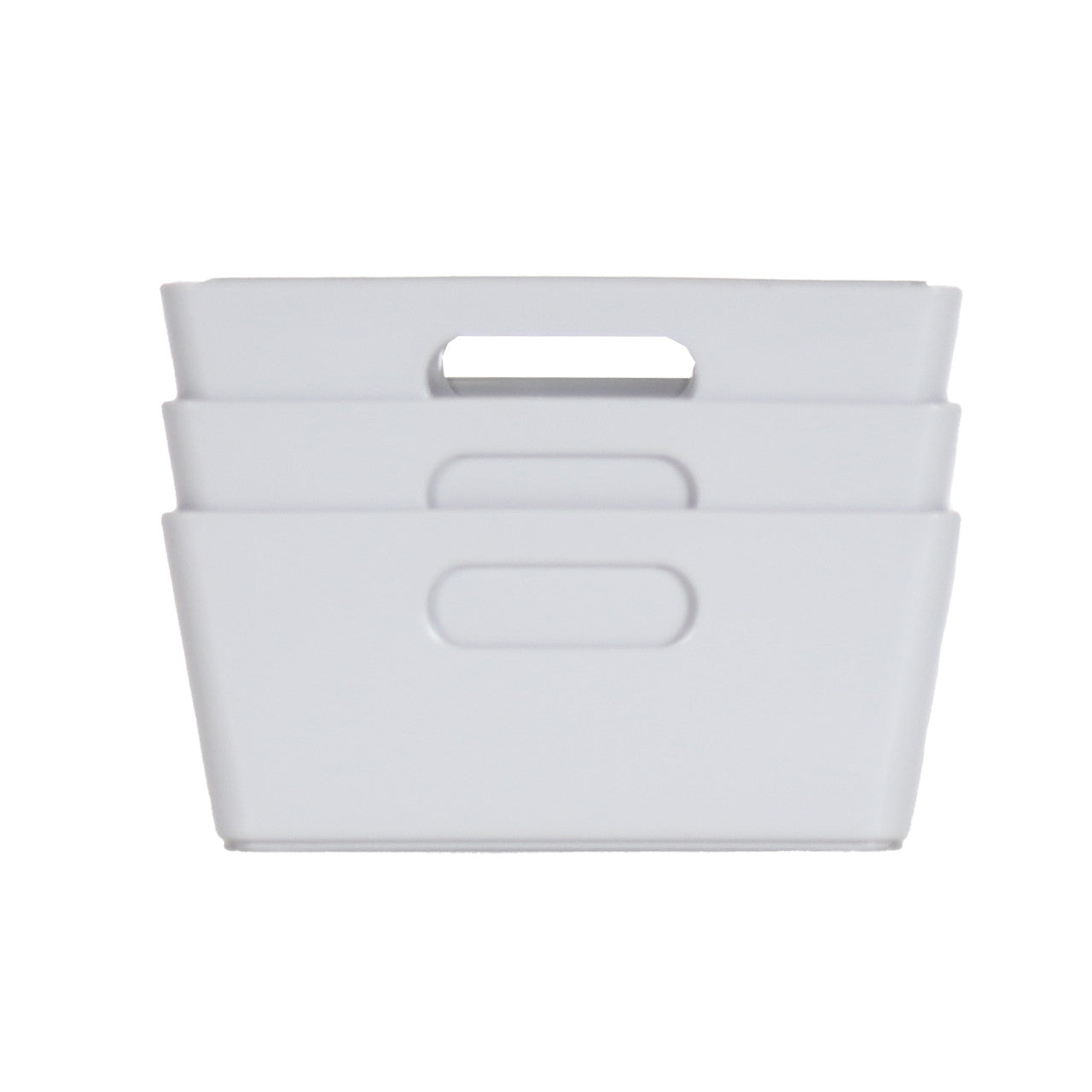 3 x Grey Small Rectangle Storage Baskets