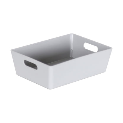 3 x Grey Small Rectangle Storage Baskets
