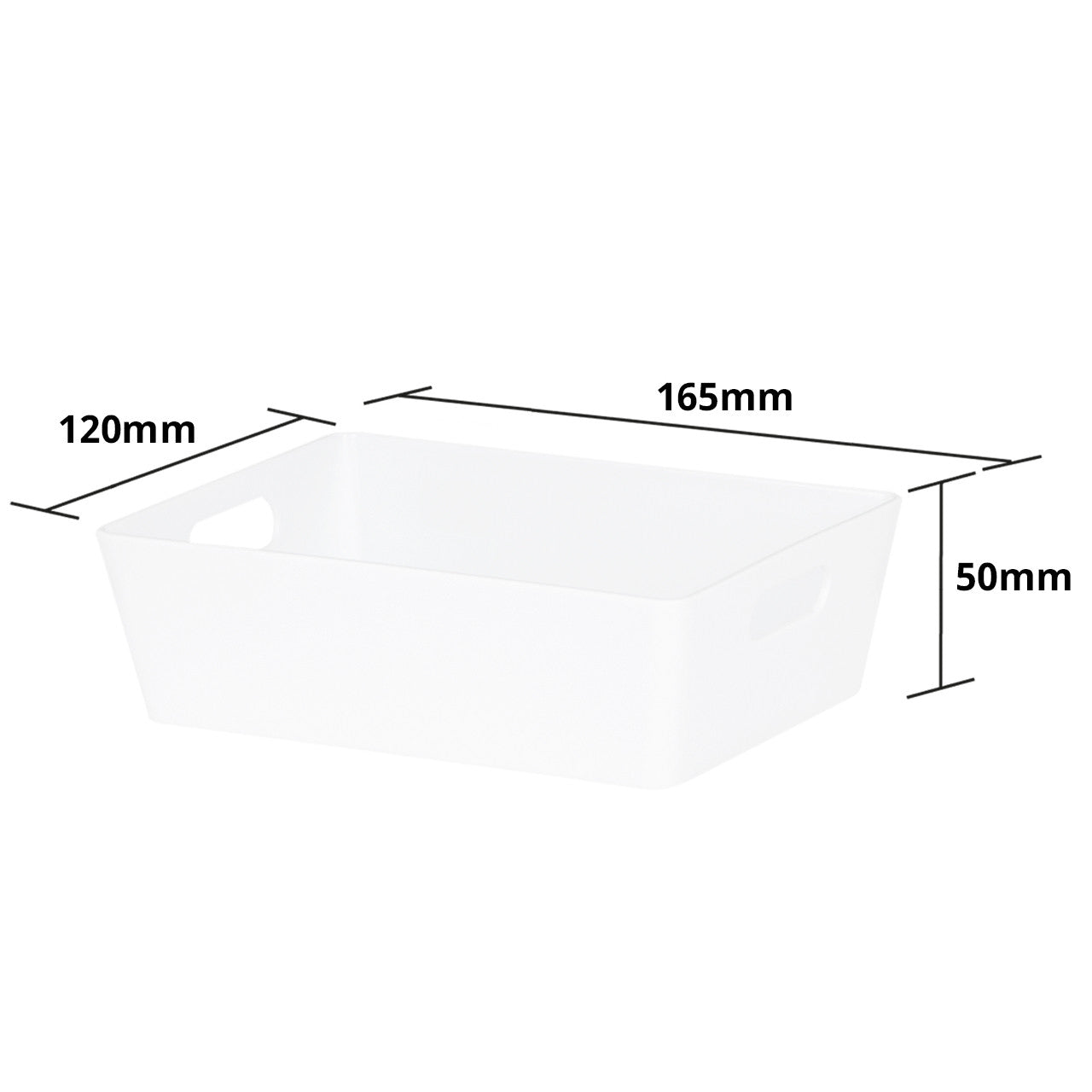 3 x White Small Rectangle Storage Baskets