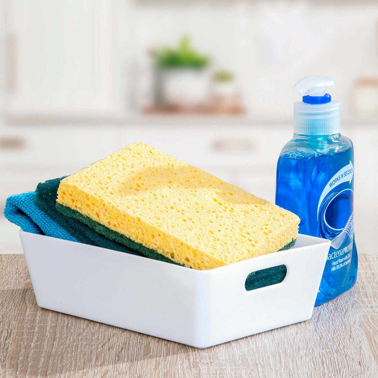 3 x White Small Rectangle Storage Baskets