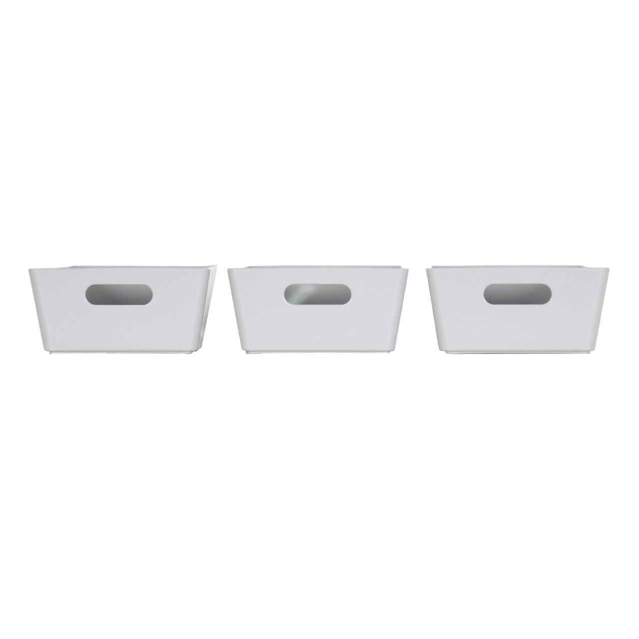 3 x Grey Rectangle Storage Baskets
