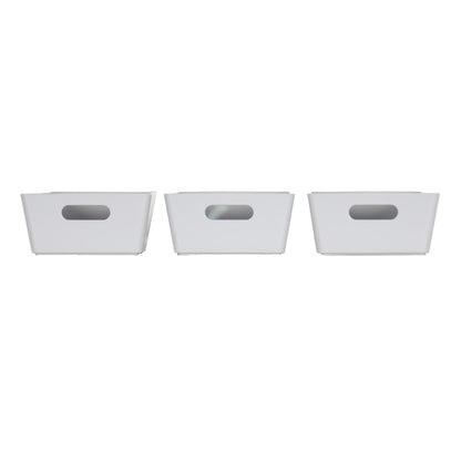 3 x Grey Rectangle Storage Baskets