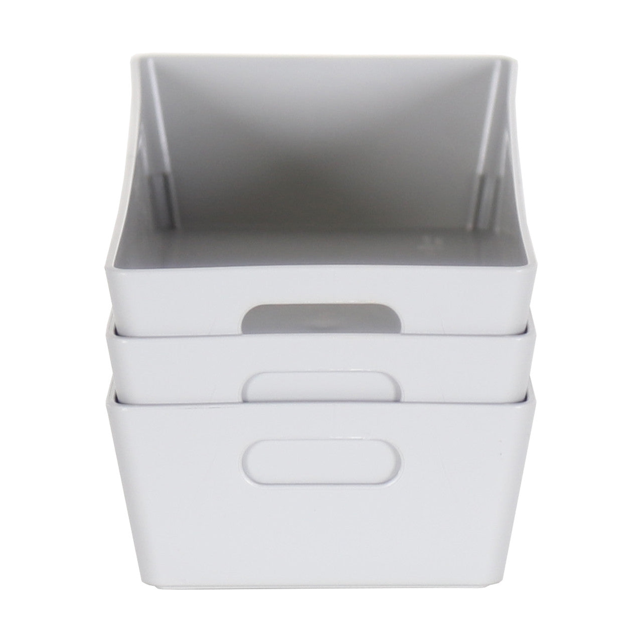 3 x Grey Rectangle Storage Baskets