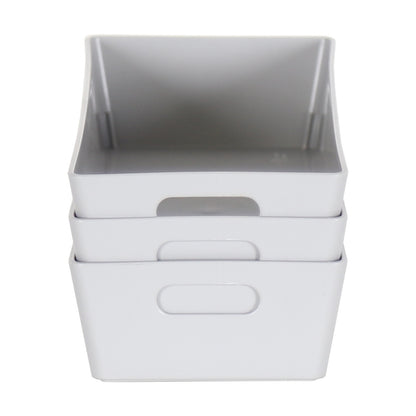 3 x Grey Rectangle Storage Baskets
