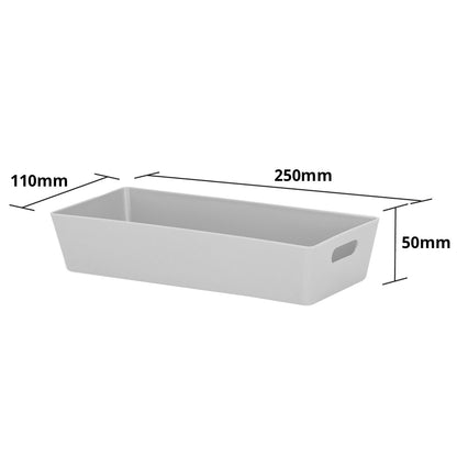 3 x Grey Rectangle Storage Baskets