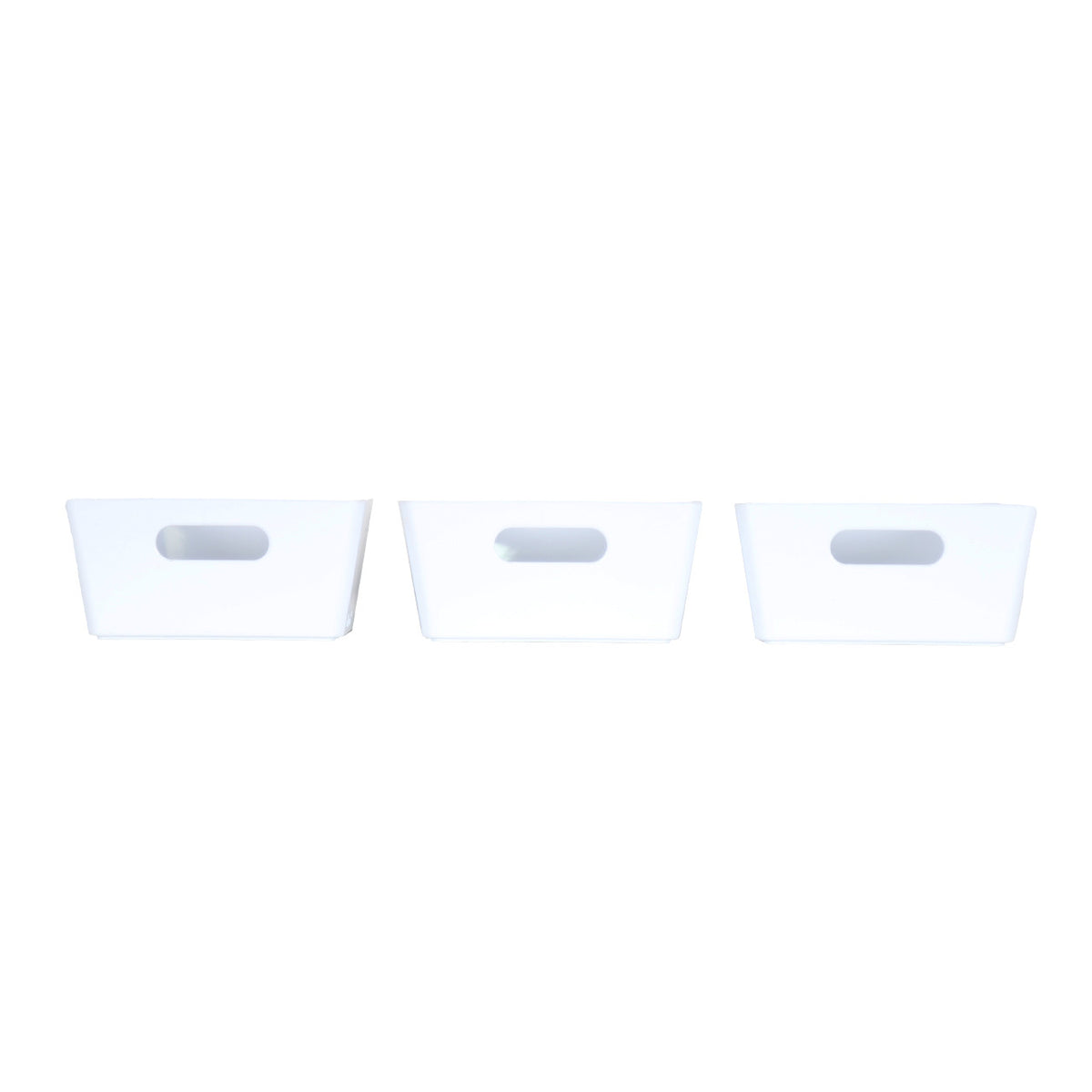 3 x White Rectangle Storage Baskets