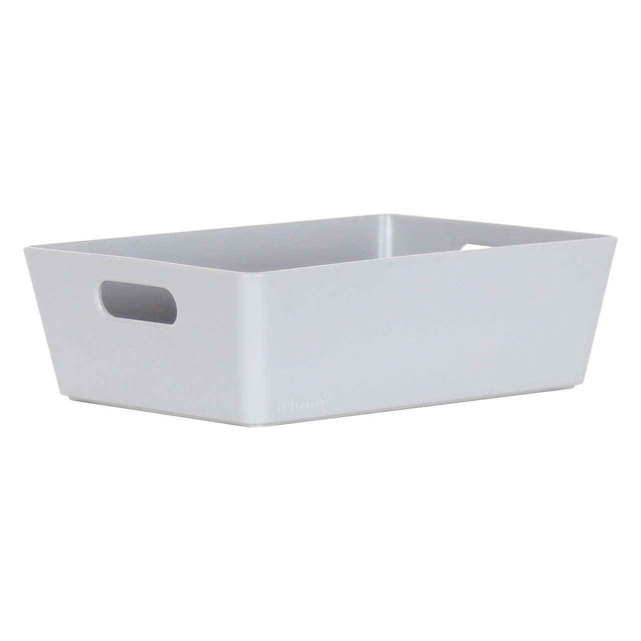 3 x Grey Shallow Rectangle Storage Baskets